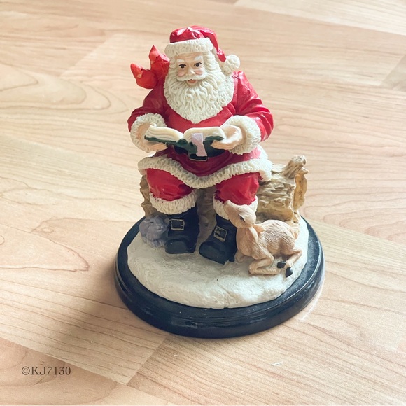 Vintage Artmark Chicago Treasury Of Gifts Ceramic Santa Claus Reading List - Picture 7 of 10